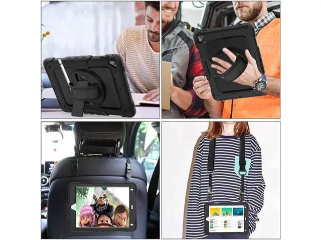 Alt view image 7 of 7 - iPad 9.7 2018 2017 Case iPad Air 2 Case iPad Pro 9.7 Case Heavy Duty Rugged Shockproof Protective Hard Case Cover For for Apple iPad 6th / 5th Generation / iPad Air 2 / iPad Pro 9.7 inch Black