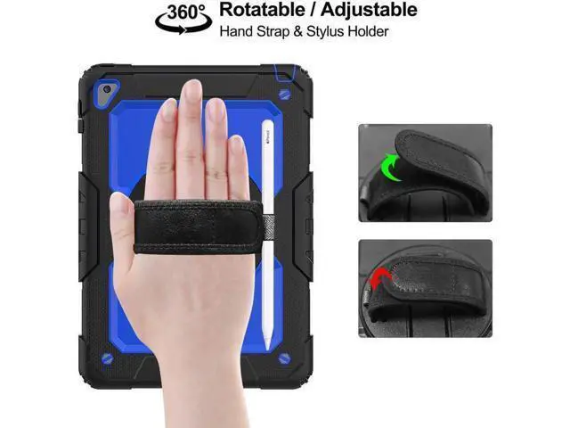 Alt view image 3 of 7 - iPad 9.7 2018 2017 Case iPad Air 2 Case iPad Pro 9.7 Case Heavy Duty Rugged Shockproof Protective Hard Case Cover For for Apple iPad 6th / 5th Generation / iPad Air 2 / iPad Pro 9.7 inch Blue