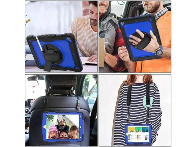 Alt view image 4 of 7 - iPad 9.7 2018 2017 Case iPad Air 2 Case iPad Pro 9.7 Case Heavy Duty Rugged Shockproof Protective Hard Case Cover For for Apple iPad 6th / 5th Generation / iPad Air 2 / iPad Pro 9.7 inch Blue