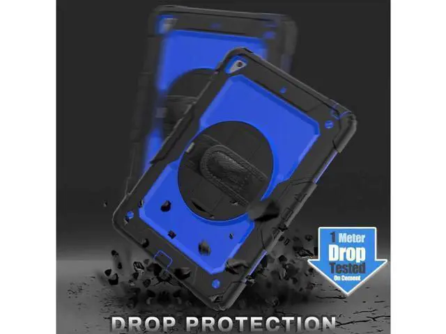 Alt view image 5 of 7 - iPad 9.7 2018 2017 Case iPad Air 2 Case iPad Pro 9.7 Case Heavy Duty Rugged Shockproof Protective Hard Case Cover For for Apple iPad 6th / 5th Generation / iPad Air 2 / iPad Pro 9.7 inch Blue