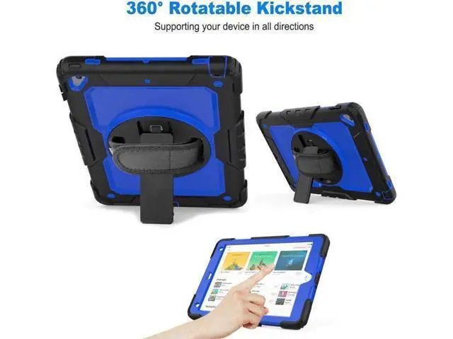 Alt view image 6 of 7 - iPad 9.7 2018 2017 Case iPad Air 2 Case iPad Pro 9.7 Case Heavy Duty Rugged Shockproof Protective Hard Case Cover For for Apple iPad 6th / 5th Generation / iPad Air 2 / iPad Pro 9.7 inch Blue