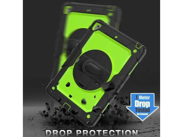 Alt view image 2 of 7 - iPad 6th 5th Generation Case New iPad 9.7 Inch 2018 2017 Case Full-body Shock Proof Hybrid Armor Protective Case Cover with 360 Rotating Stand & Strap for Apple iPad 5th / 6th iPad Air 2 iPad Pro 9.7
