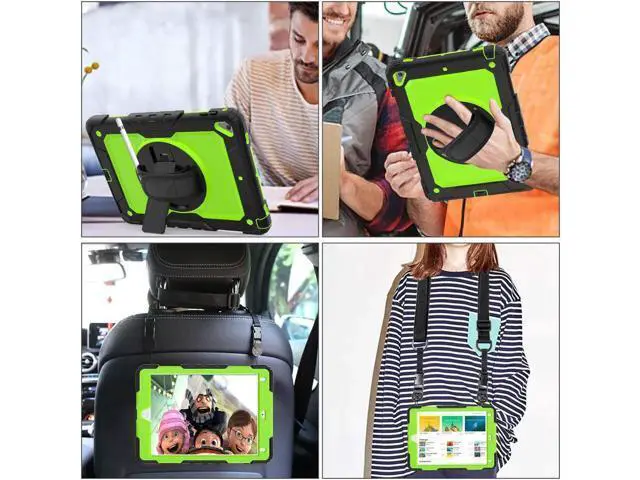 Alt view image 6 of 7 - iPad 6th 5th Generation Case New iPad 9.7 Inch 2018 2017 Case Full-body Shock Proof Hybrid Armor Protective Case Cover with 360 Rotating Stand & Strap for Apple iPad 5th / 6th iPad Air 2 iPad Pro 9.7