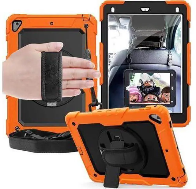 Main image of iPad 6th 5th Generation Case New iPad 9.7 Inch 2018 2017 Case Full-body Shock Proof Hybrid Armor Protective Case Cover with 360 Rotating Stand & Strap for Apple iPad 5th / 6th iPad Air 2 iPad Pro 9.7