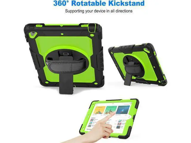 Alt view image 7 of 7 - iPad 6th 5th Generation Case New iPad 9.7 Inch 2018 2017 Case Full-body Shock Proof Hybrid Armor Protective Case Cover with 360 Rotating Stand & Strap for Apple iPad 5th / 6th iPad Air 2 iPad Pro 9.7