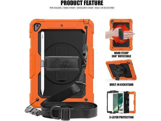 Alt view image 2 of 6 - iPad 6th 5th Generation Case New iPad 9.7 Inch 2018 2017 Case Full-body Shock Proof Hybrid Armor Protective Case Cover with 360 Rotating Stand & Strap for Apple iPad 5th / 6th iPad Air 2 iPad Pro 9.7