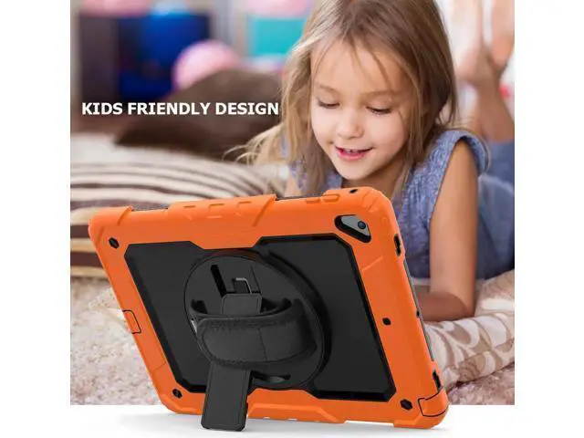 Alt view image 4 of 6 - iPad 6th 5th Generation Case New iPad 9.7 Inch 2018 2017 Case Full-body Shock Proof Hybrid Armor Protective Case Cover with 360 Rotating Stand & Strap for Apple iPad 5th / 6th iPad Air 2 iPad Pro 9.7