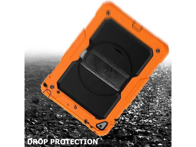 Alt view image 5 of 6 - iPad 6th 5th Generation Case New iPad 9.7 Inch 2018 2017 Case Full-body Shock Proof Hybrid Armor Protective Case Cover with 360 Rotating Stand & Strap for Apple iPad 5th / 6th iPad Air 2 iPad Pro 9.7