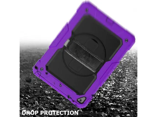 Alt view image 4 of 6 - iPad 6th 5th Generation Case New iPad 9.7 Inch 2018 2017 Case Full-body Shock Proof Hybrid Armor Protective Case Cover with 360 Rotating Stand & Strap for Apple iPad 5th / 6th iPad Air 2 iPad Pro 9.7