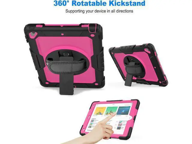 Alt view image 2 of 7 - iPad 6th 5th Generation Case New iPad 9.7 Inch 2018 2017 Case Full-body Shock Proof Hybrid Armor Protective Case Cover with 360 Rotating Stand & Strap for Apple iPad 5th / 6th iPad Air 2 iPad Pro 9.7