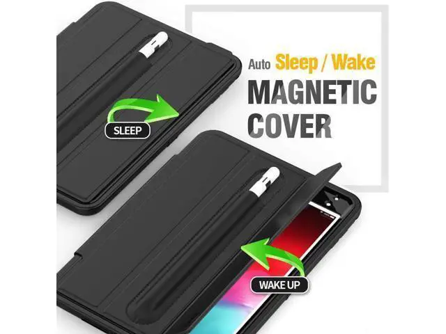 Alt view image 4 of 7 - iPad Mini 5 Case iPad Mini 4 Case Smart Case Protective Cover Auto Sleep Wake with Stylus Holder Three Layer Drop Protection Heavy Duty Stand Case for iPad Mini 5th / 4th Gen Black
