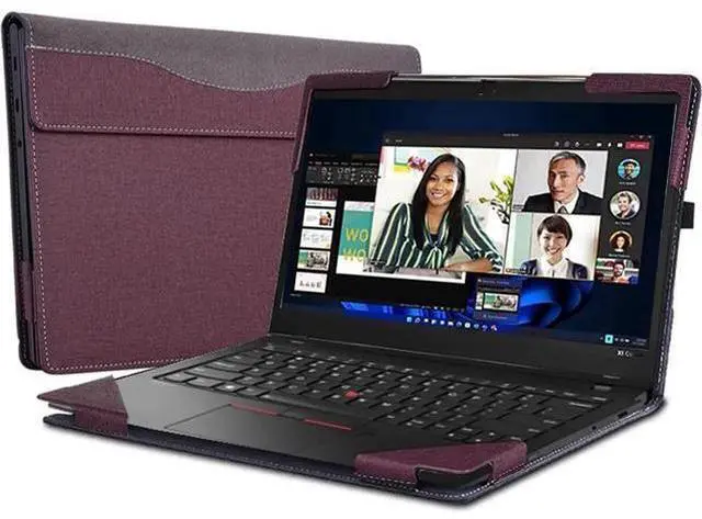 Main image of Case for Lenovo ThinkPad X1 Carbon Gen 10 / Gen 9 / Yoga Gen 7 / Yoga Gen 6 14 inch, PU Leather Protective Hard Shell Cover Red