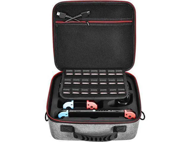 Alt view image 5 of 7 - Deluxe Carry Case for Nintendo Switch Werleo Hard Travel Case Fit Nintendo Switch System and Pro Controller