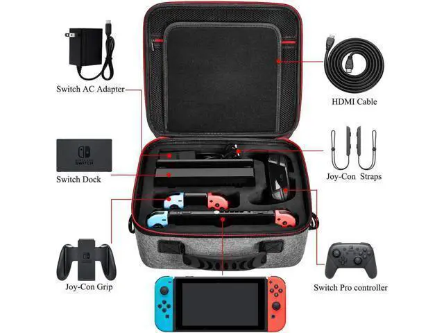 Alt view image 6 of 7 - Deluxe Carry Case for Nintendo Switch Werleo Hard Travel Case Fit Nintendo Switch System and Pro Controller