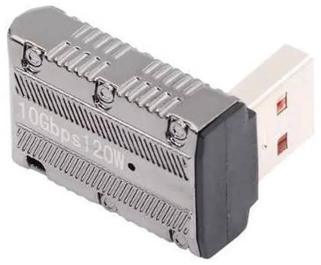 Main image of USB-C USB 3.1 Type C Female to USB 3.0 Type-A Male 90 Degree Down Angled Low Profile Type 10Gbps Data 120W Power Adapter Mecha Cyberpunk Style