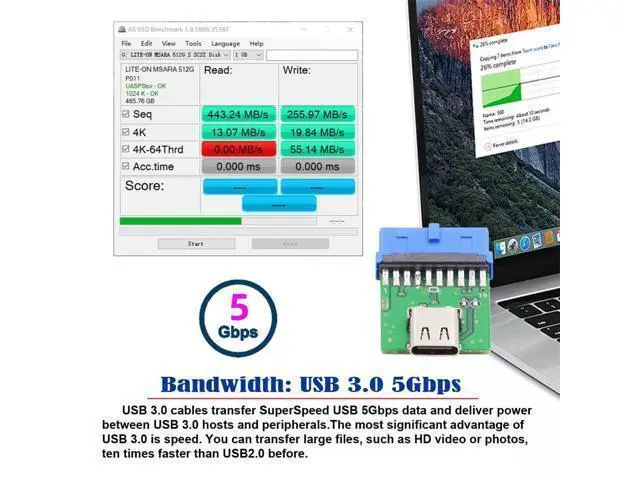 Alt view image 3 of 7 - Single Port USB 3.1 Type C USB-C Female to USB 3.0 Motherboard 19pin 20pin Header Adapter PCBA 5Gbps