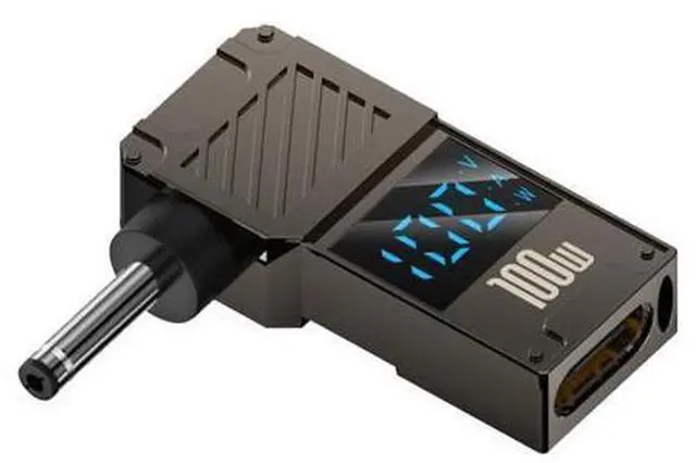 Main image of USB C to DC Adapter,USB C Female to DC 3.5x1.3mm Barrel Jack Plug PD 100W Laptop Fast Charging Adapter with Wattage Display