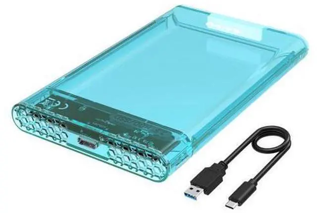 Main image of External Hard Drive Enclosure for 7mm 9.5mm 2.5 inch SATA SSD/HDD, 5Gbps USB C to SATA Adapter Storage Case, 6TB Capacity (Blue)