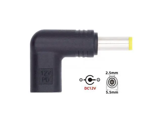 Alt view image 2 of 7 - USB 3.1 Type C USB-C Female to DC 12V 5.5x2.5mm Plug Adapter PD Emulator Trigger 90 Degree Angled