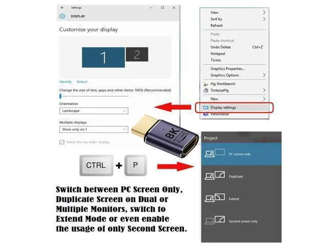Alt view image 7 of 7 - HDMI Male to HDMI 2.1 Female UHD Extension Gold Converter Adapter Support 8K 60hz HDTV