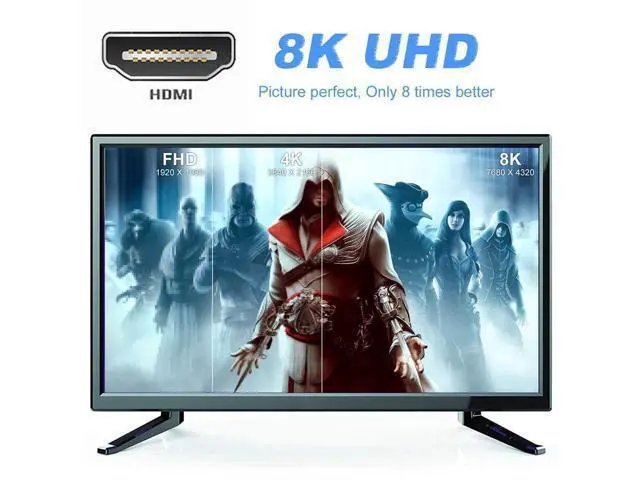 Alt view image 4 of 7 - HDMI Male to HDMI 2.1 Female Vertical 90 Degree Right Angled Low Profile UHD Extension Adapter Support 8K 60hz HDTV