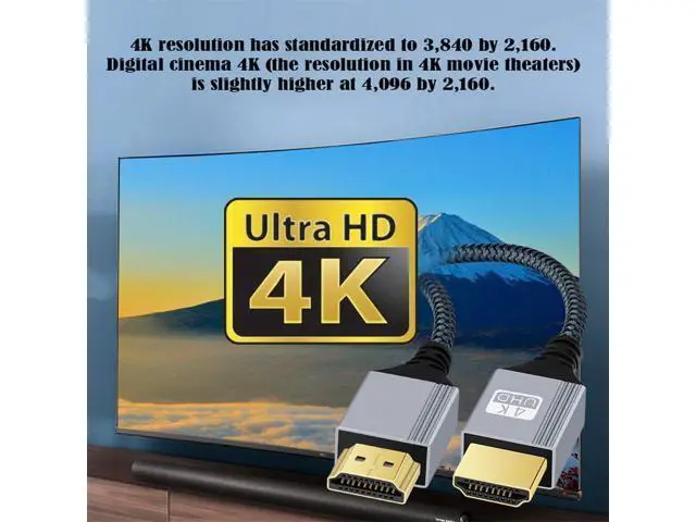 Alt view image 5 of 7 - 4K 60hz HDMI 2.0 Male to HDMI Type-A Male Cable with Sleeve Straight Connector for HDTV Computer Laptop Monitor 30CM