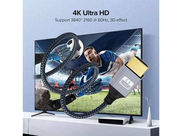 Alt view image 6 of 7 - 4K 60hz HDMI 2.0 Male to HDMI Type-A Male Cable with Sleeve Straight Connector for HDTV Computer Laptop Monitor 30CM