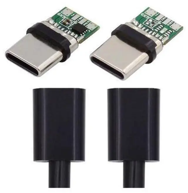 Main image of 2sets/lot DIY OEM 24pin Connector Plug USB Type C USB-C Male to USB-C Male 100W PD USB2.0 Data with Housing Cover