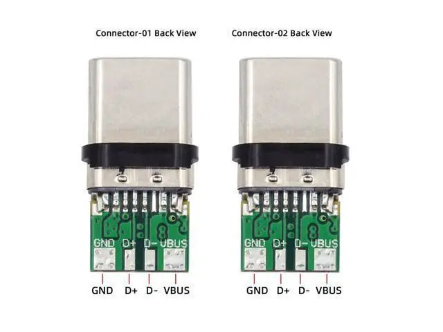 Alt view image 7 of 7 - 2sets/lot DIY OEM 24pin Connector Plug USB Type C USB-C Male to USB-C Male 100W PD USB2.0 Data with Housing Cover