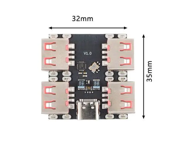 Alt view image 3 of 7 - 4 Port USB 2.0 HUB,USB C 1 to 4 USB 2.0 Splitter Port Multiplier Expansion Adapter for Laptop/Flash Drive/Keyborad/Mouse