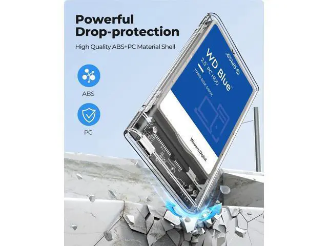 Alt view image 6 of 7 - 2.5'' External Hard Drive Enclosure USB 3.0 to SATA III Tool-Free Clear Hard Disk Case for 2.5 inch 7mm 9.5mm SATA HDD SSD Max 6TB Support UASP(2139U3)