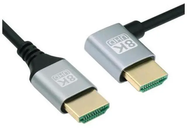 Main image of HDMI 2.1 Ultra Thin HDTV Cable 8K 4K Hyper Super Flexible Slim Cord Left Angled 90 Degree Type-A Male to Male for Computer HDTV 50CM