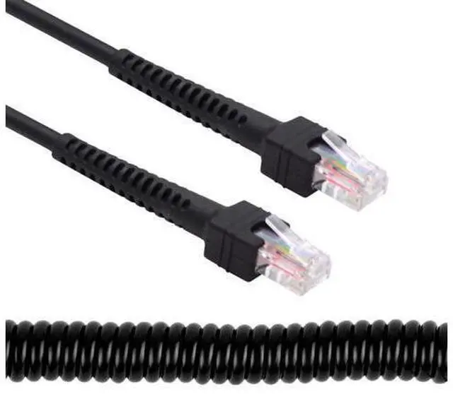 Main image of RJ45 Cat6 8P8C UTP Male to Male Stretch Coiled Cable LAN Ethernet Network Patch Cord 200cm
