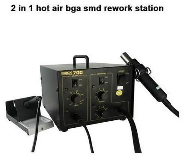 Alt view image 6 of 6 - 700 2 in 1 Desoldering Heat Gun Smd Rework Station Hot Air Gun Soldering Station For Welding Repair