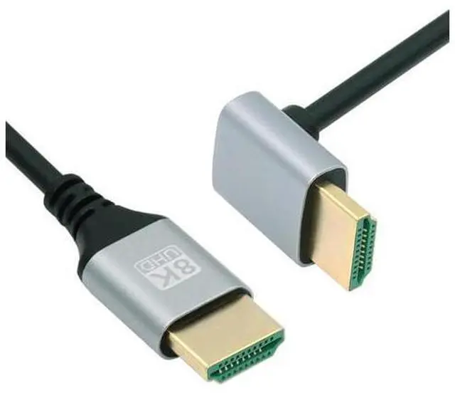 Main image of HDMI 2.1 Ultra Thin HDTV Cable 8K 4K Hyper Super Flexible Slim Cord Down Angled 90 Degree Type-A Male to Male for Computer HDTV 50CM