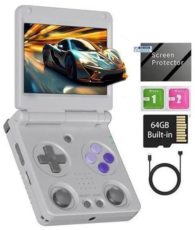 Main image of Anbernic RG34XXSP Retro Handheld Game Console RG34XX SP Retro Gaming Console with 64G Preloaded 5000+ Games,3300 mAh Battey, Portable Pocket Arcade Support 30+ Simulators 5G WiFi Bluetooth HD Gray