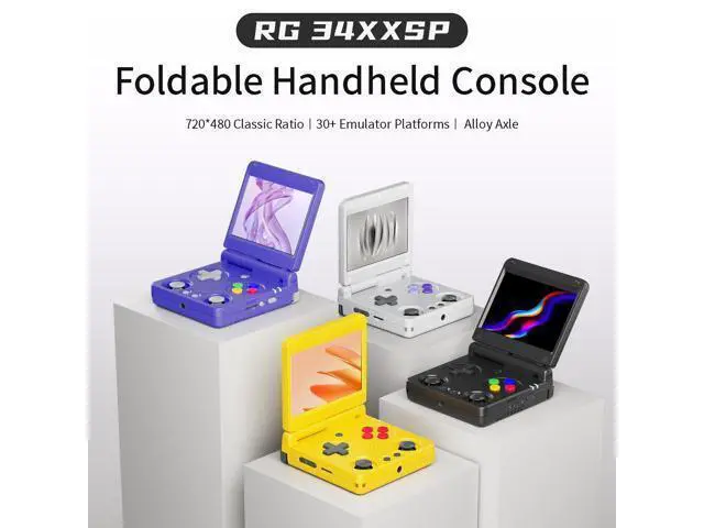 Alt view image 3 of 6 - Anbernic RG34XXSP Retro Handheld Game Console RG34XX SP Retro Gaming Console with 64G Preloaded 5000+ Games,3300 mAh Battey, Portable Pocket Arcade Support 30+ Simulators 5G WiFi Bluetooth HD Gray