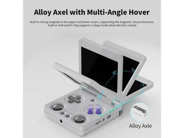 Alt view image 2 of 6 - Anbernic RG34XXSP Retro Handheld Game Console RG34XX SP Retro Gaming Console with 64G Preloaded 5000+ Games,3300 mAh Battey, Portable Pocket Arcade Support 30+ Simulators 5G WiFi Bluetooth HD Gray