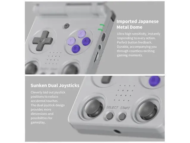 Alt view image 4 of 6 - Anbernic RG34XXSP Retro Handheld Game Console RG34XX SP Retro Gaming Console with 64G Preloaded 5000+ Games,3300 mAh Battey, Portable Pocket Arcade Support 30+ Simulators 5G WiFi Bluetooth HD Gray