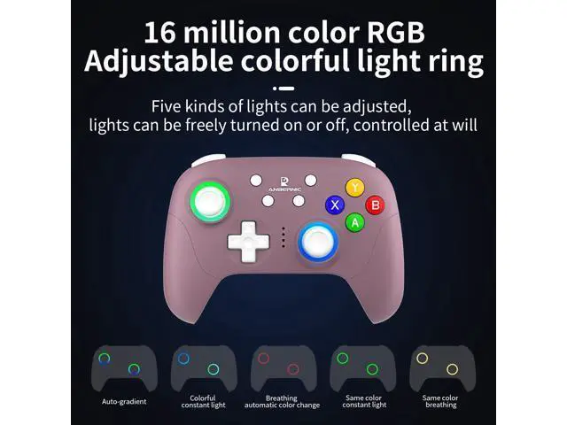 Alt view image 3 of 6 - GiipGoop RG P01 Wireless Gaming Controller RG P01 Controllers Gamepad for PC Plug and Play Gaming Gamepad with Hall Effect/Triggers Joystick rg p01 Game Controller Switch/PC/Steam/Android/IOS(Purple)