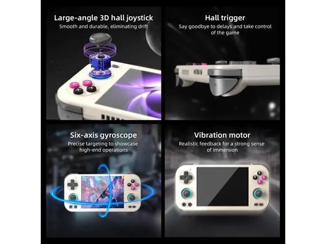 Alt view image 4 of 7 - Anbernic RG 476H Retro Handheld Game Console RG 476H Retro Game Console 4.7 inch IPS Multi-Touch Screen Android 13 Unisoc T820 Processor RG476H Support 1080p DP Output WiFi Bluetooth Gray