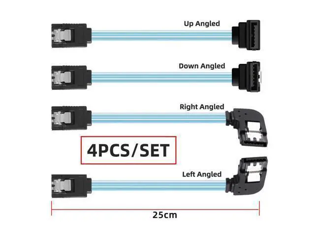 Alt view image 2 of 7 - Cable 4pcs/lot 90 Degree Angled Type Internal 4-SATA Host to 4SATA 7pin Target Disk 6Gbps Data Server Cable 25cm