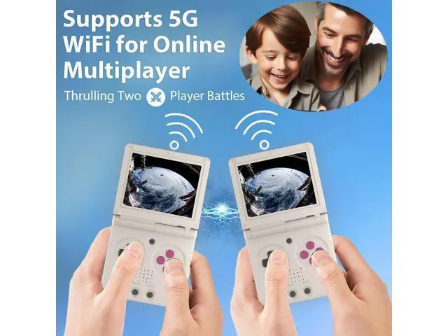 Alt view image 5 of 7 - RG35XX flip Handheld Game Console No GamesClamshell Retro Game Console Classic Portable Gaming Console with 3.5 inch IPS Screen 3300mAh Battery Supports 5G WiFi Bluetooth HD,TV Output Gray