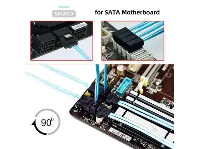 Alt view image 5 of 7 - Cable 4pcs/lot 90 Degree Angled Type Internal 4-SATA Host to 4SATA 7pin Target Disk 6Gbps Data Server Cable 25cm