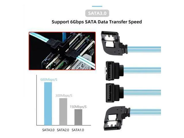 Alt view image 7 of 7 - Cable 4pcs/lot 90 Degree Angled Type Internal 4-SATA Host to 4SATA 7pin Target Disk 6Gbps Data Server Cable 25cm