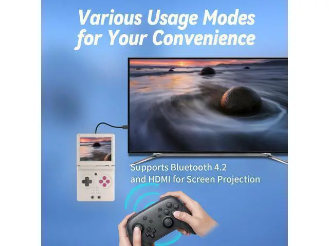 Alt view image 4 of 7 - RG35XX flip Handheld Game Console No GamesClamshell Retro Game Console Classic Portable Gaming Console with 3.5 inch IPS Screen 3300mAh Battery Supports 5G WiFi Bluetooth HD,TV Output Gray