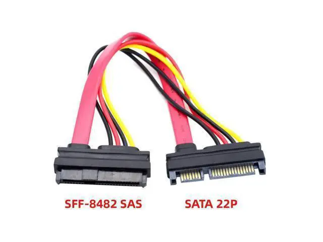 Alt view image 6 of 7 - SFF-8482 SAS 29 Pin to SATA 22Pin Hard Disk Drive Raid Extension Cable with 15 Pin SATA Power Port