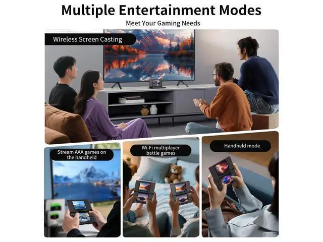 Alt view image 4 of 7 - Anbernic RG DS Handheld Game Consoles RG DS Retro Gaming Console Dual-screen Video Game Console 3+32GB Android 14 Portable Pocket Arcade 4000mAh Battery WiFi Bluetooth HD Output Black