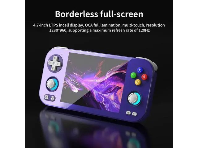 Alt view image 3 of 7 - Anbernic RG 476H Retro Handheld Game Console RG 476H Retro Game Console 4.7 inch IPS Multi-Touch Screen Android 13 Unisoc T820 Processor RG476H Support 1080p DP Output WiFi Bluetooth Indigo