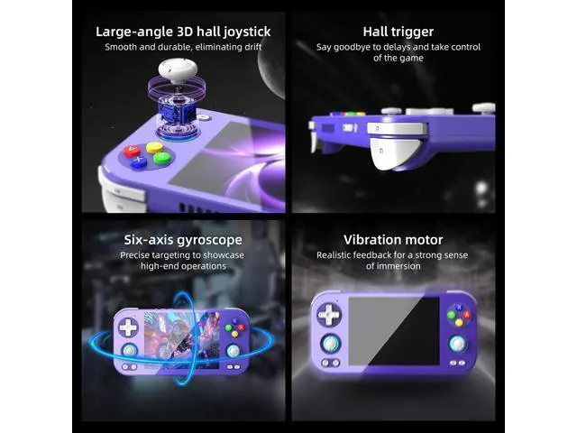 Alt view image 4 of 7 - Anbernic RG 476H Retro Handheld Game Console RG 476H Retro Game Console 4.7 inch IPS Multi-Touch Screen Android 13 Unisoc T820 Processor RG476H Support 1080p DP Output WiFi Bluetooth Indigo